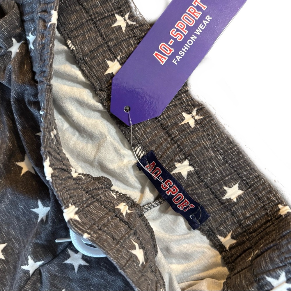 AQ Sport Joggers Grey With White Stars - Picture 2 of 2